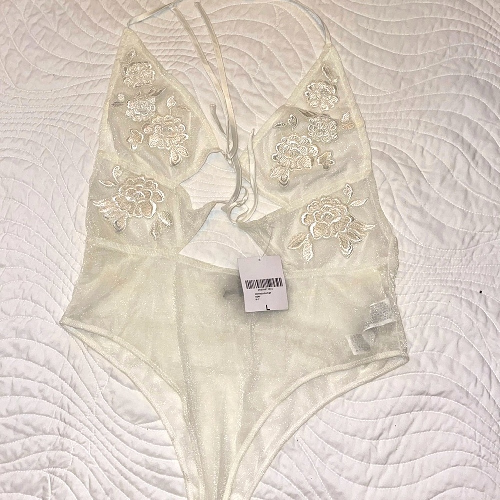 White sheer bodysuit